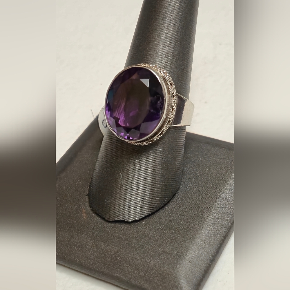 Amethyst Ring Solid 925 Sterling Silver Ring Size… - image 2